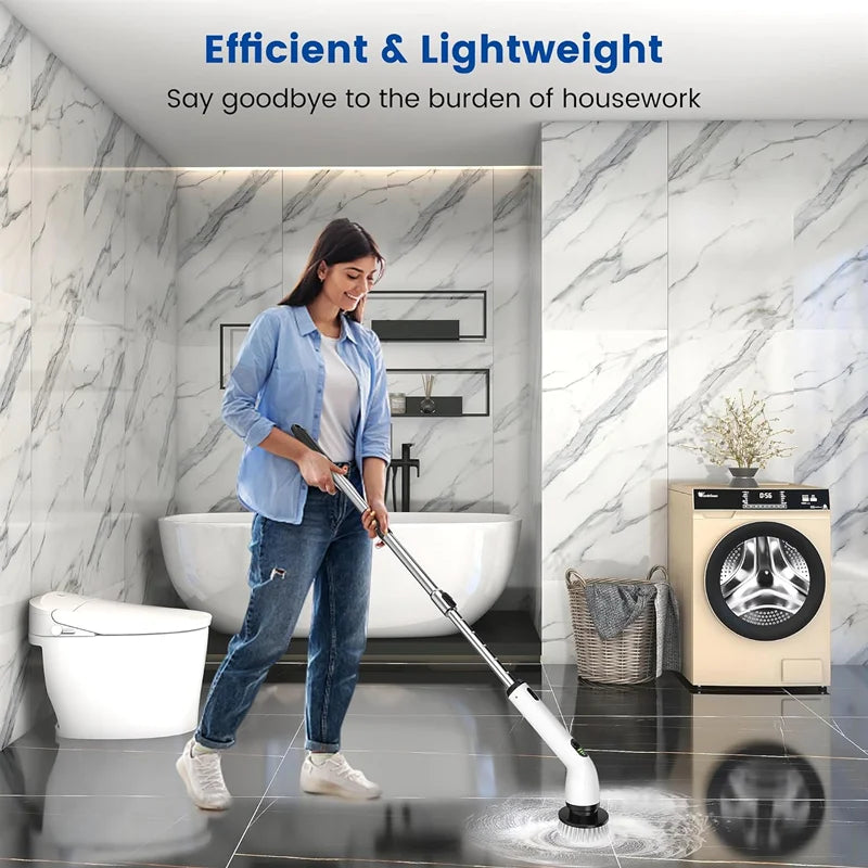 Household Cordless Multipurpose Spin Scrubber Kitchen Gadgets Hair Brushes Bathroom Broom Toilet Mops Electric Cleaning Brush