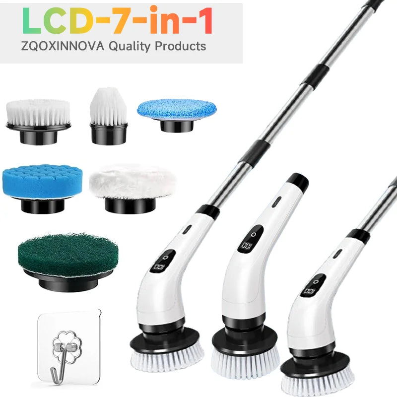 Household Cordless Multipurpose Spin Scrubber Kitchen Gadgets Hair Brushes Bathroom Broom Toilet Mops Electric Cleaning Brush