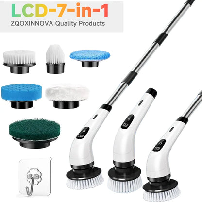 Household Cordless Multipurpose Spin Scrubber Kitchen Gadgets Hair Brushes Bathroom Broom Toilet Mops Electric Cleaning Brush